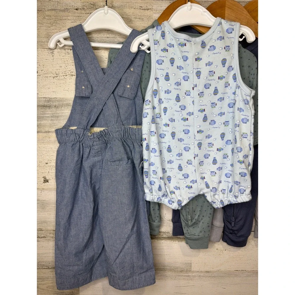 Cloud Island Baby Gap Boys 0/3m - 6/12m Blue Gray Sleeper Overall Romper Bundle